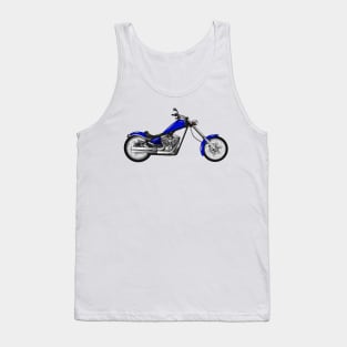 Chopper motorcycle cartoon illustration Tank Top